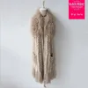 Women's Fur & Faux Real Woven Fashion Wool Collar Ladies Coat Vest Autumn Winter Knitted Waistcoat Jacket Slim Outerwear L1536