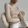 기본 터틀넥 여성 스웨터 가을 겨울 탑 슬림 여성 풀오버 니트 스웨터 점퍼 소프트 웜 풀 캐주얼 의류 긴 소매