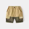 Summer boys casual patchwork Cargo shorts 3 colors cotton all-match thin 210708