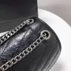 İthal kırışıklık yağı balmumu niki alışveriş çantası kadın tüm siyah postacı omuz çantaları moda tasarım crossbody cüzdan bayanlar tote çanta 33cm