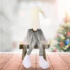 Kerstmits Decoraties Handgemaakte Zweedse tomte met lange benen Scandinavisch beeldje Plush elf Doll 5260 Q2