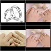 드롭 배달 2021 Fashion Ture 925 순수한 스털링 웨딩 커플 반지 맨과 고급 스타일 Sier Ring Jewelry Model Nodot R1353037