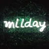 Letrero con palabra "miiday", iluminación navideña para niña, decoración del hogar, Bar, lugares públicos, luz de neón hecha a mano, 12 V, superbrillante