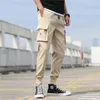 Erkek Moda Çok Çanta Tulum İlkbahar / Sonbahar Gevşek Bf Ulusal Gelgit Hip-Hop Gösterisi Ince Yüksek Bel Ins Harem Pantolon İş Giysileri G220224