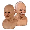 Old Man Scary Mask Cos Testa Full Latex Halloween Casco Funny Party Real S G0910315H3430604