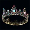 KMVEXO Baroque Royal Queen Crown Coloré Jelly Crystal Stone Mariage Tiara pour femmes Costume Accessoires de cheveux de mariée 210707