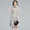 Elegant Houndstooth Pattern Tweed Women Vintage Wool Plaid Female Long Sleeve Woolen Office Lady Dress Vestidos 210416