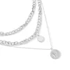 Hanger Kettingen Staten Aluminium Multilayer Circle Card Necklace Dame Mode Sautoir Handmatig