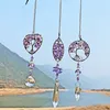 Rund natursten Amethyst Tree of Life Heart Wall Hanging Pendant Door Garden Home Decor Arts Ornament7078485