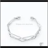 Bangle armbanden drop levering 2021 BM062 mode geometrische open armband voor vrouwen drie lagen legering Persoonlijkheid Bangen Sieraden Groothandel