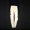 Streetwear Yansıtıcı Işın Ayak Kadın Pantolon Aydınlık Elastik Bel Pantolon Rahat Spodnie Damskie Kadın Capris