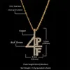 Bijoux fantaisie Zircon 4PF pendentif Hip Hop Bling glacé lettres collier pour DJ rappeur Necklaces2812