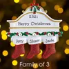 Résine Personnalisé Stocking Chaussettes Famille de 2 3 4 5 6 7 8 Ornement de Noël Ornement Décorations créatives Pendantsa38 A59