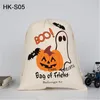 Party Halloween Tote Bag Cotton Canvas Candy Presentsäck Trick Eller Behandling Drawstring Bags Festival Festival