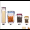 5Pcs Reusable Storage Mason Jar Bottles Bags Nuts Candy Bag Seal Fresh Zipper Sealed Kitchen Organizer 93U9M Guxi0