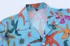 Erkek Yaz Kısa Kollu Gömlek Erkekler Tasarımcı Stilist Casual Gömlek Moda Down Yaka Denizyıldızı Baskı Sokak Gevşek Eğlence Çok Yönlü Asya Boyutu M-3XL