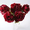 Sztuczne kwiaty fałszywe róży pojedynczy realistyczne dotyk róże nawilżające ślub walentynki dzień urodziny domu dekoracji rrb12277