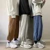 Privathinker Mäns Solid Färg Rak Harembyxor Koreansk Man Loose Corduroy Höst Vinter Streetwear Man Casual 210715