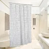 Shower Curtains Curtain Waterproof Plaid Printed For Bathroom El Blackout Partition Set Accessories