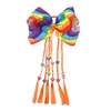 Barndekorationer Bow Hair Loop Hair Rope Rainbow Braid Girls Stage Party Favorit Tillbehör T2i52736