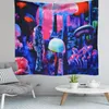 Tapestries Kleurrijke Mushroom Tapestry Mandala Galactic Space Wall Mount Boheemse hekserij Deken Woondecoratie