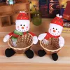 Christmas Party Candy Basket Santa Snowman Elk Doll Fruits Cookies Storage Box for Xmas Gift Home Decoration Accessories