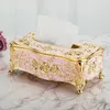 Tissue Boxes & Napkins European Style Paper Box Fashion Home Living Room Coffee Table Creative High-end Dining Napkin Storage