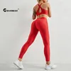 Chrisure 3 Stuk Yoga Set Fitness Anti Cellulite Gym Past Hoge Taille Leggings Shorts Push Up Tank BH Sports Tracksuit 210909