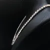 مصمم قلادة متخرج قلادة تنس واحدة من سلسلة جليدية من الكريستال الفاخرة الماس المجوهر