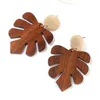 AENSOA 2020 Vinatge Multiple Korean Handmade Wooden Drop Earrings Ethnic Geometric Long Pendant Statement Earrings Jewelry Gift G220312