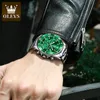 Olevs Watch for Men Luxury Luxury en acier inoxydable Quartz wrists Sports Sports Imperproof Dive Green Wristwatch 039S Montres 2870 2202084596159