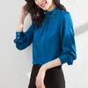Chiffonskjorta Kvinnor Vårt stil All-Match Utländsk Små Mode Temperament Topp Långärmad Plus Storlek 210604