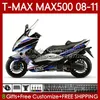 Body Kit für Yamaha TMAX MAX 500 XP500 MAX-500 T blau schwarz 2008–2011 Karosserie 107No.126 TMAX-500 TMAX500 T-MAX500 2008 2009 2010 2011 MAX500 08 09 10 11 OEM-Verkleidung