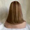 Lace Front Human Hair Bob Wigs 4*4 13*4 Straight ace frontal Wig P4/27 Piano Color 8~16 Inches Long Perruques 180% Density RQY4339