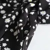 Spring Daisy Printing Midi Dress Country Style Kortärmad Kvinnor Koreanska Kläder 210421