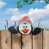 Santa Claus Fence Peeker Christmas Dekoracja Święta na świeżym powietrzu do okazji domowej imprezy ogrodowej Deco Ozdoby Nowe lata H11122444