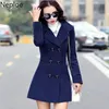 Neploe Frau Jacke Winter Mode Wollmantel Weibliche Koreanische Mode Outwear Einreiher Slim Fit Tops Weibliche 94511 210422