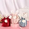 NOUVEAU Emballage cadeau de mariage Bonbons Oreilles de lapin Sac de Pâques en velours Boîte d'emballage de biscuits Boîtes à main compagnon Crad Pearl Retour Cadeaux Sacs à main