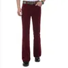 Casual Pants For Men 2022 Men's Micro-slip Korean Elastic Slim Corduroy Flare Red Wine Trousers