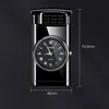 Creative Stylish Design Real Clock Watch Torch Jet Lighter Straight Blue Flame LED Cool Lighting Practical Metal Lighter Dial Plate Men Gift
