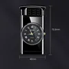 Creativo elegante diseño real reloj reloj antorchón de antorche liebres rectos llama llama led iluminación fresco iluminación práctica metal encendedor placa de dial para hombres regalo