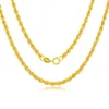 Chaîne torsadée Simple de Style tempérament AU750, collier en corde de chanvre en or véritable 18k, cadeau pour femme, bijoux fins