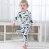 2021 Pigiama natalizio Set Cartoon Animal Print Autunno manica lunga Set di abbigliamento per bambini Abiti per bambini Neonati Tuta calda in cotone Biancheria intima Tute