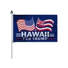 Hawaii admite la bandera de Donald Trump Banderas de 3x5 pies Banderas de poliéster 100D Color vivo para interiores y exteriores de alta calidad con dos ojales de latón