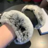 Nouvelle fourrure automne hiver femmes porter des gants en peau de mouton chaud gants de mode avec boîte-cadeau