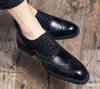 Size 38~48 Men designer Dress Shoes Handmade Brogue Style Paty Leather Wedding Boots Boys Flats Oxfords Formal Shoe