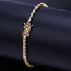 2021 Trendy Tennis Hip Hop Sieraden Mannen Zilver Kleur Goud Iced Out Bracelet Charm Chain Dames Armbanden Accesorios Mujer