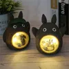 Hayao Miyazaki Animation Totoro Chiffres Modèle Jouet LED Night Light Anime Star Résine Décoration de La Maison Enfants s Cadeau 211108