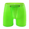 Underpants Sexy Mens Long Boxer Underwear Men Patent Leather Boxershorts Exotic Hollow Gay Couple Big Penis Bag Stage Show Male Pa7374170