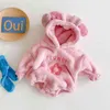 秋冬幼児の服の赤ちゃん女の子刺繍フード付きロンパース子供女の子210429
